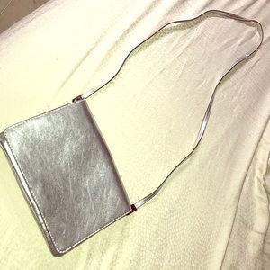 Cute silver/gun metal crossbody clutch bag